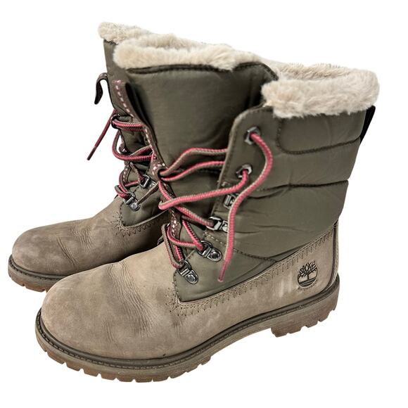 Women's Timberland Premium 6-Inch Puffer Waterproof Boots Olive-Size 8 - Picture 2 of 6